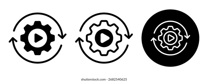 Video Procesamiento de glifos de Colección de iconos y Ilustración vectorial mixta