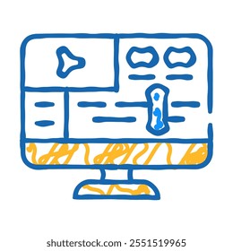 software de processamento de vídeo ícone doodle esboço vetor. sinal de software de processamento de vídeo. símbolo isolado ilustração
