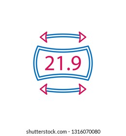 Video production, aspect icon. Element of 2 color video production icon. Premium quality graphic design icon. Signs and symbols collection icon for websites, web design