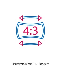 Video production, aspect icon. Element of 2 color video production icon. Premium quality graphic design icon. Signs and symbols collection icon for websites, web design