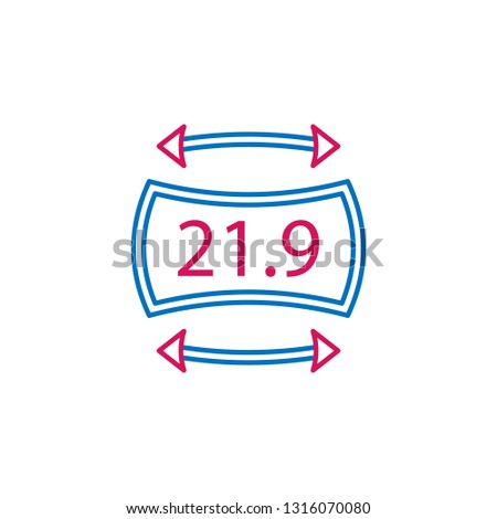 Video production, aspect icon. Element of 2 color video production icon. Premium quality graphic design icon. Signs and symbols collection icon for websites, web design