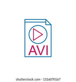 Video production, avi  icon. Element of 2 color video production icon. Premium quality graphic design icon. Signs and symbols collection icon for websites, web design