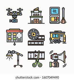 Video Production Color icons Pack vector