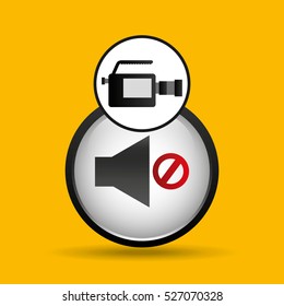 video production concept not sound vector illustration eps 10