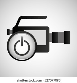 video production concept power button graphic vector illustration eps 10