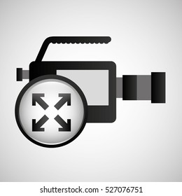 video production concept screen full media button vector illustration eps 10