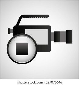 video production concept stop music button vector illustration eps 10