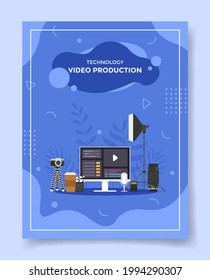 video production concept for template of banners, flyer, books, and magazine cover