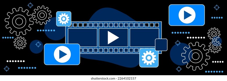 Videoproduktion dunkler Stil Vektorgrafik-Design