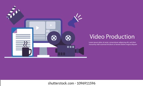 Video Production Flat Illustration