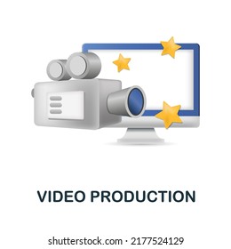 Video Production icon in 3d. Colored illustration from creative package collection. Creative Video Production icon for web design, templates, infographics and more