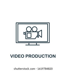 Video Production icon. Simple line element Video Production symbol for templates, web design and infographics