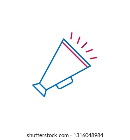 Video production, loudspeaker icon. Element of 2 color video production icon. Premium quality graphic design icon. Signs and symbols collection icon for websites, web design