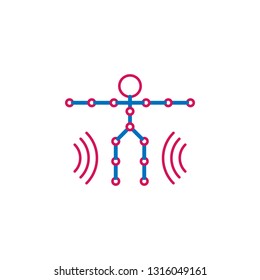 Video production, motion sensor icon. Element of 2 color video production icon. Premium quality graphic design icon. Signs and symbols collection icon for websites, web design