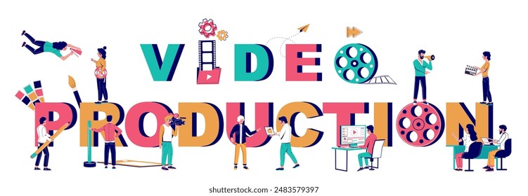 Video production poster background template vector illustration