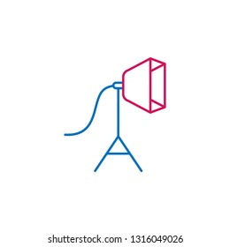 Video production, soft box icon. Element of 2 color video production icon. Premium quality graphic design icon. Signs and symbols collection icon for websites, web design