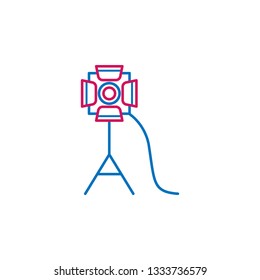 Video production, spotlight icon. Element of 2 color video production icon. Premium quality graphic design icon. Signs and symbols collection icon for websites, web design