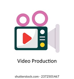 Video Production vector Flat Icon Design illustration. Symbol on White background EPS 10 File 