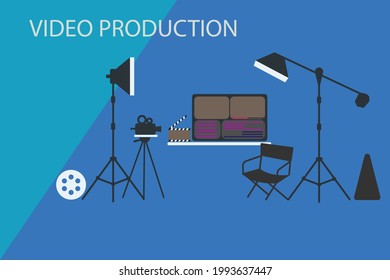 video production vector icon illustration sign