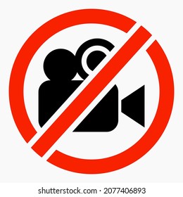 Video prohibition icon. No filming. Vector icon. Commercial line vector icon for websites and mobile minimalistic flat design.