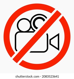 Video prohibition icon. No filming. Vector icon. Commercial line vector icon for websites and mobile minimalistic flat design.