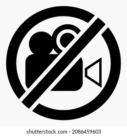Video prohibition icon. No filming. Vector icon. Commercial line vector icon for websites and mobile minimalistic flat design.