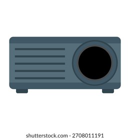 Video Dispositivo de proyector. Equipo de presentación. Sistema de cine plano. Ilustración de pantalla de Vector.