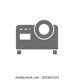 Video projector grey icon. Isolated on white background