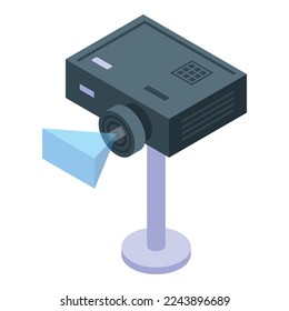 Video projector icon isometric vector. Cinema drive. Air screen