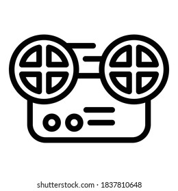 Video projector icon. Outline video projector vector icon for web design isolated on white background