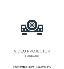 Video projector icon vector. Trendy flat video projector icon from hardware collection isolated on white background. Vector illustration can be used for web and mobile graphic design, logo, eps10