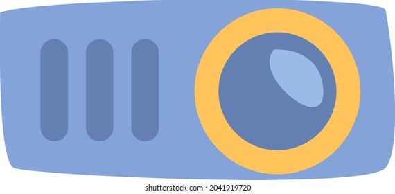 Video projector, illustration, vector, on a white background.