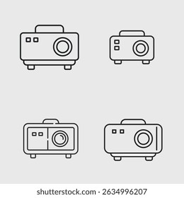 Video Vector de concepto de icono de línea de proyector