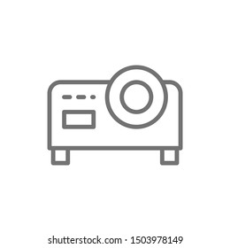Video projector line icon. Isolated on white background