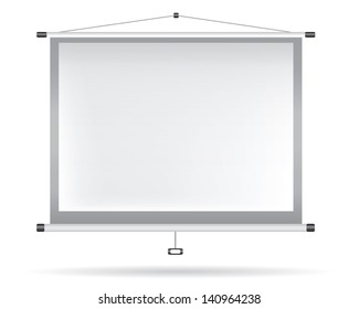 Video projector on white wall