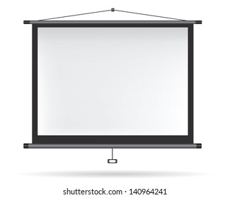 Video projector on white wall