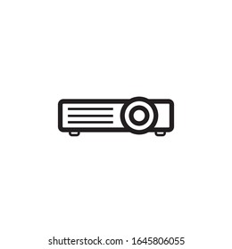 Video projector sign icon in flat style. Cinema presentation device vector illustration on white isolated background