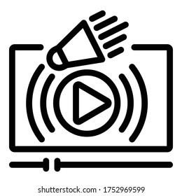 Video promotion icon. Outline video promotion vector icon for web design isolated on white background