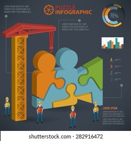 Video puzzle design, info graphic design. Clean vector.
