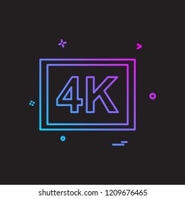 Video quality icon design vector