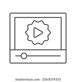 Video Quality thinline icon , vector, pixel perfect, illustrator file