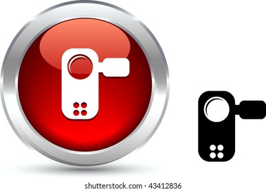 Video   realistic button. Vector illustration.
