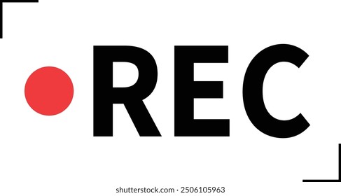 Video REC text design simple graphic vector icon