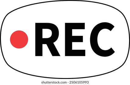 Video REC text design simple graphic vector icon