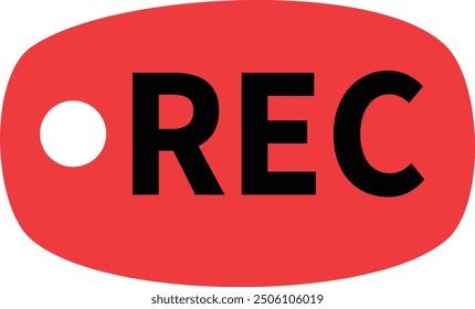 Video Icono de Vector gráfico simple de diseño de texto REC