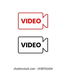 Video Record Icon Label Design Vector