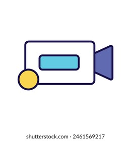 video record icon with white background vector stock illustration