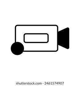 video record icon with white background vector stock illustration