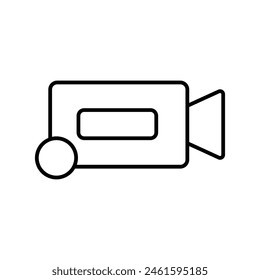 video record icon with white background vector stock illustration