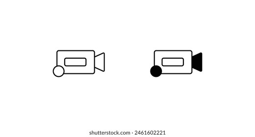 video record icon with white background vector stock illustration